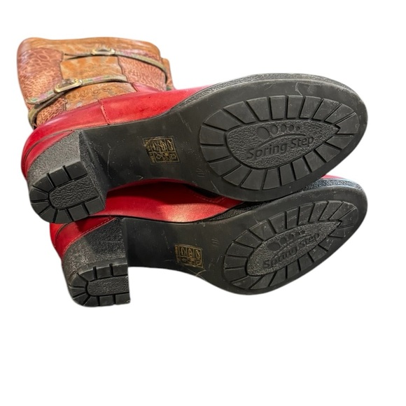 Spring Step L’artiste Carpeverde Knee High Red Chunky Heel Boots Womens size 9.5 - Picture 5 of 13